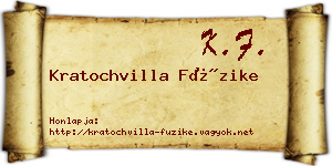 Kratochvilla Füzike névjegykártya